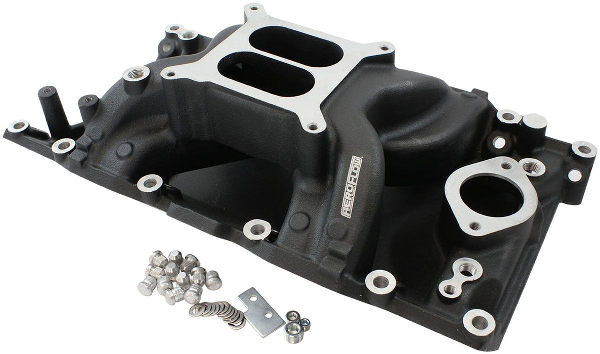 Small Block Chrysler Air Gap Dual Plane Intake Manifold, Black Finish