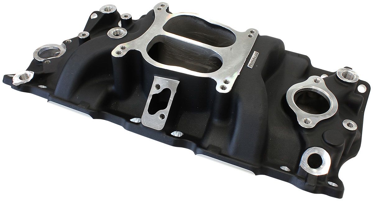 SB Chev Classic Dual Plane Intake Manifold, Black Finish AF6211-1000