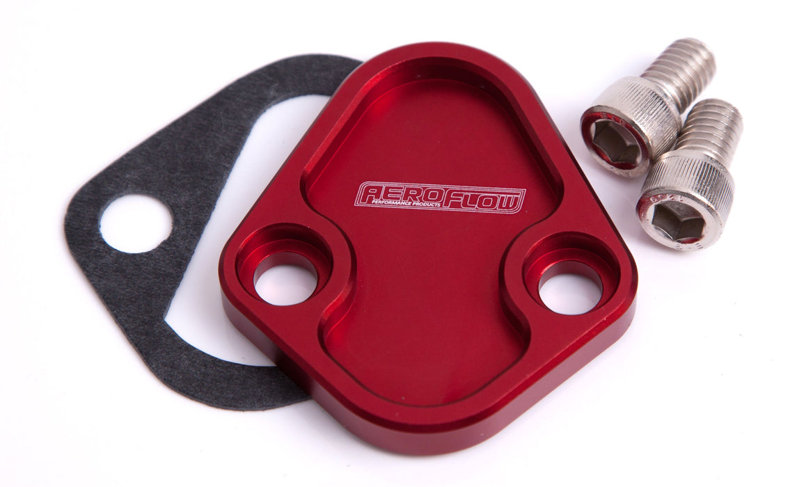 Billet Fuel Pump Block-Off Plate - Red AF64-2027R