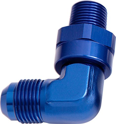 90° NPT Swivel to Male AN Flare Adapter 1/8" to -6AN AF922-06-02