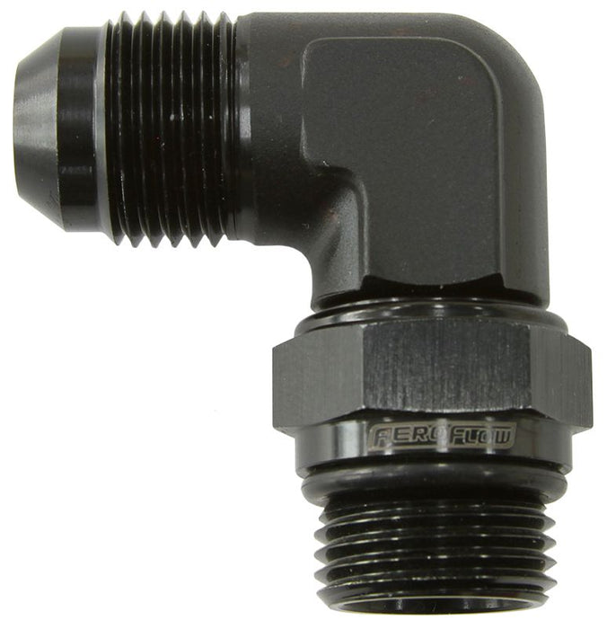 90° ORB Swivel to Male Flare Adapter -12AN to -12AN AF949-12BLK